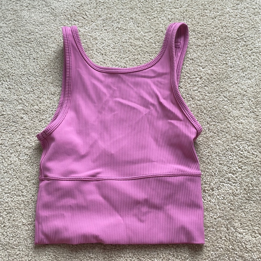 Lululemon Pink blossom power pivot tank. Size 0